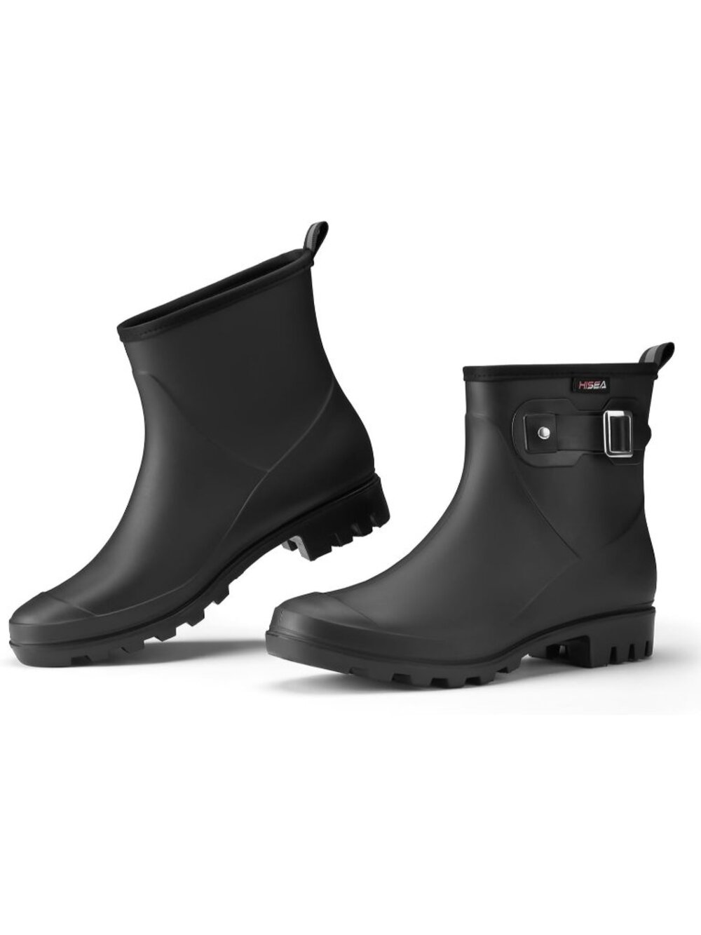 Women's Black Ankle Rubber Non-Slip Mud Lightweight Waterproof Short Rain Boots